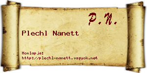 Plechl Nanett névjegykártya
